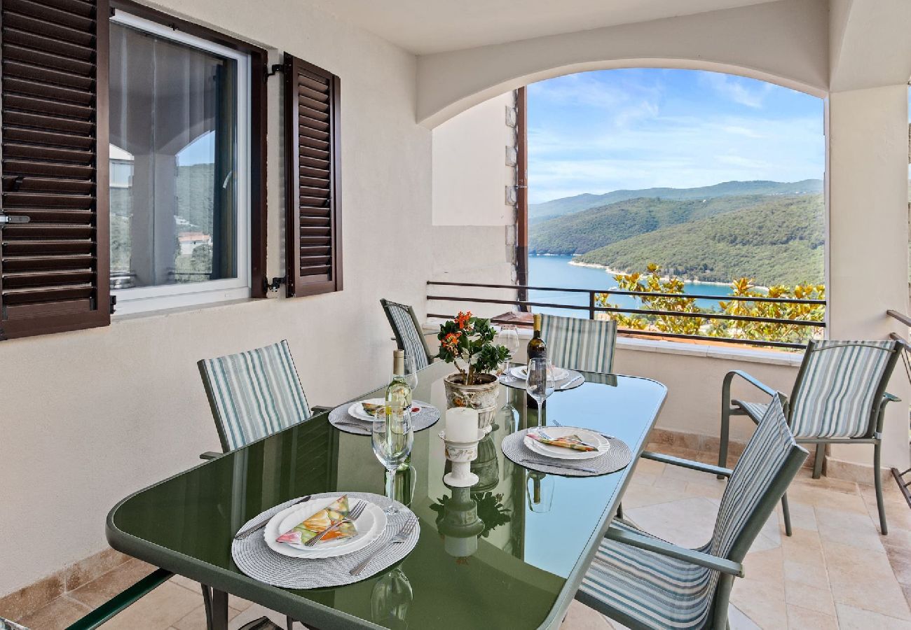 Ferienwohnung in Rabac - Lady M White – Balkon und Meerblick